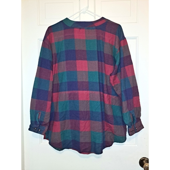Backroad Blues plaid button up long sleeve flannel shirt size XL top holiday - Picture 3 of 10